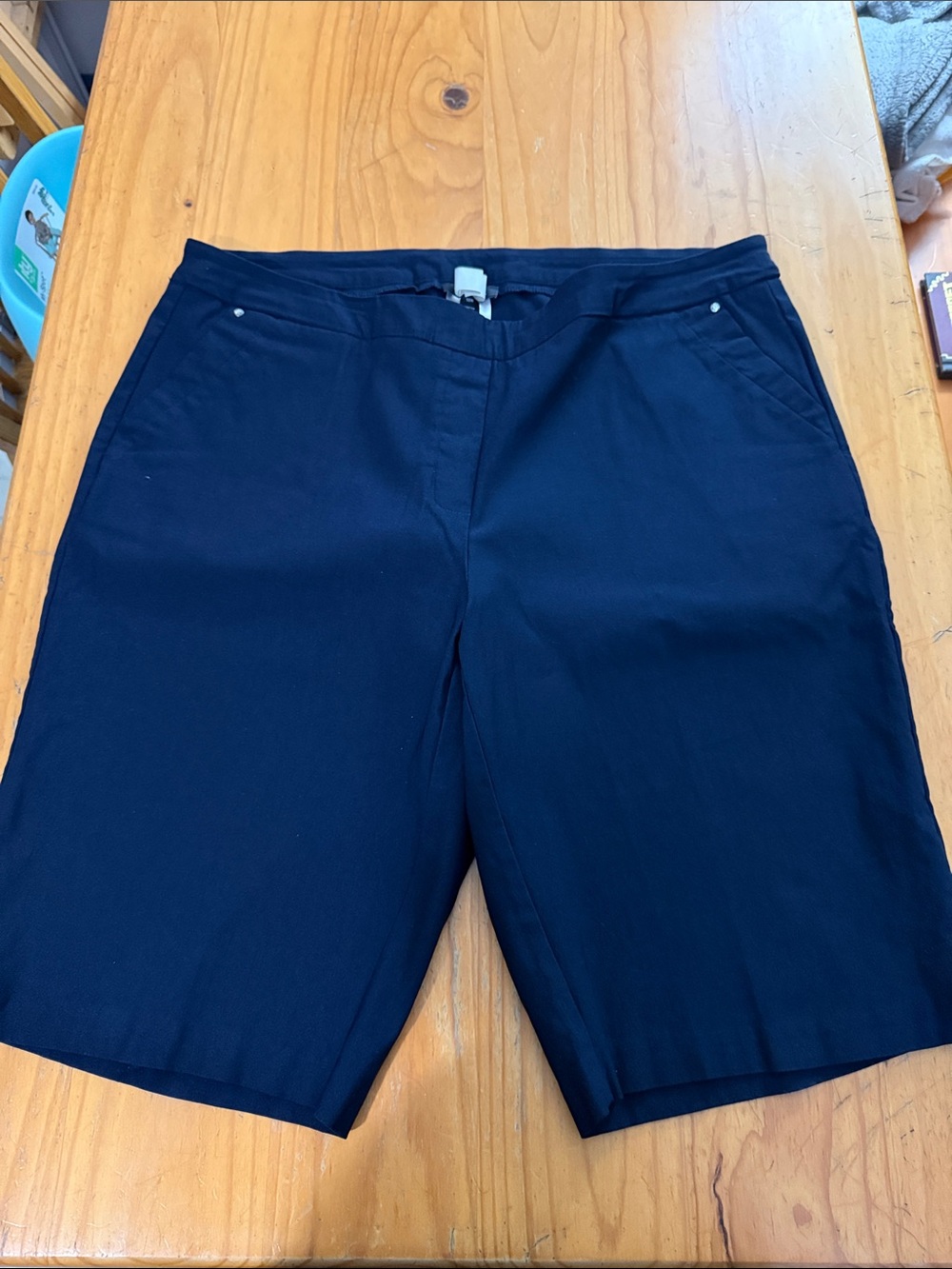 Tribal Navy Pull-On Bermuda Shorts